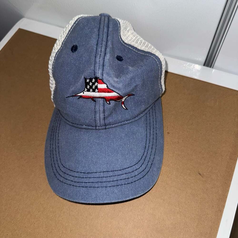 Tommy Bahama American Flag Marlin Trucker Hat One Size Margarita Recipe Inside